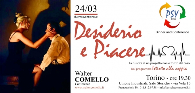 PSY CLUB - DESIDERIO E PIACERE - 24 MARZO - walter comello